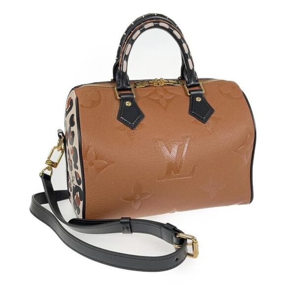 Louis Vuitton Monogram Implant Speedy Bandouliere 25 Camel Wild At Heart - Picture 1 of 7